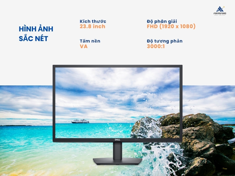 Màn hình Dell E2423H có kích thước 23.8 inch FHD VA