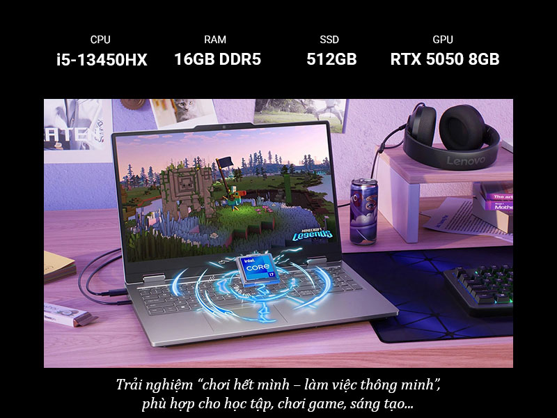 Laptop Lenovo LOQ Essential 15IRX11 83SC003RVN gi&uacute;p bạn chơi game, giải tr&iacute; kh&ocirc;ng giới hạn