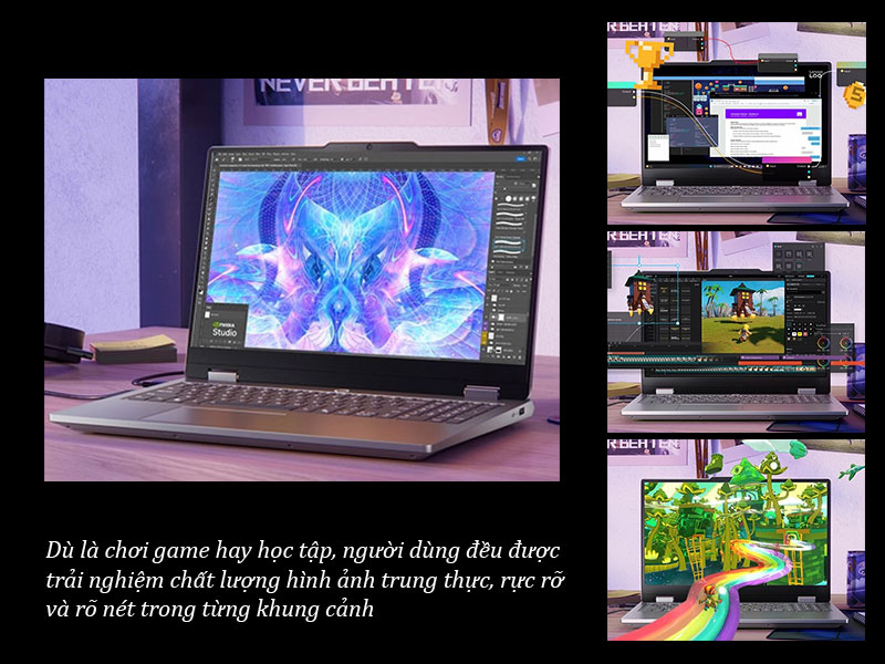 Trải nghiệm h&igrave;nh ảnh sống động, nhanh mượt c&ugrave;ng Lenovo LOQ Essential 15IRX11 83SC003RVN