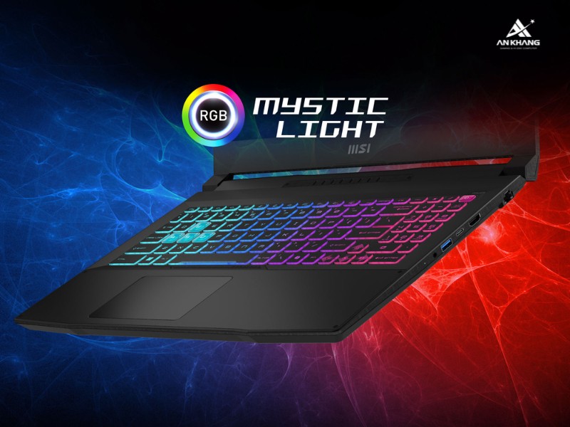 Laptop gaming MSI Katana A15 AI B8VE 465VN sở hữu bàn phím RGB 4-Zone rực rỡ