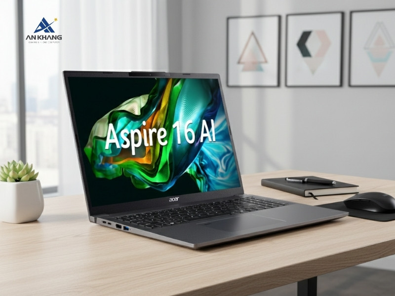 Laptop Acer Aspire 16 AI A16-71M-71U7 NX.J4YSV.002 thiết kế mỏng nhẹ, dễ mang theo