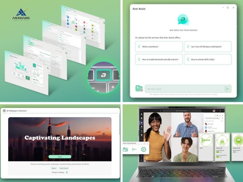 Laptop Acer Aspire 16 AI A16-71M-71U7 NX.J4YSV.002 t&iacute;ch hợp c&aacute;c t&iacute;nh năng AI hữu &iacute;ch