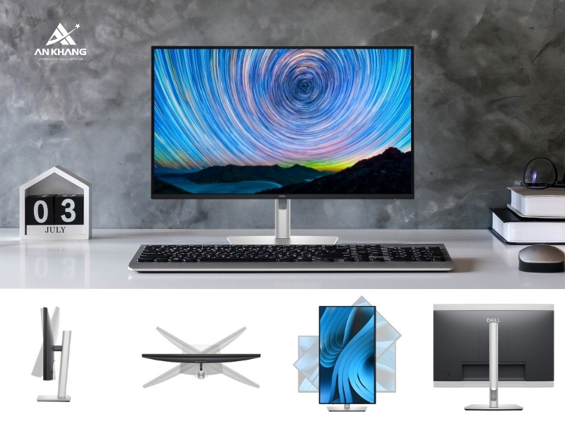 M&agrave;n h&igrave;nh Dell Pro 27 Plus P2725D thiết kế c&ocirc;ng th&aacute;i học điều chỉnh linh hoạt