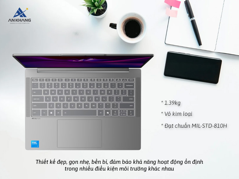 Lenovo IdeaPad Slim 5 14IRH10R 83J0006EVN là laptop văn phòng mỏng nhẹ, bền bỉ và hiện đại