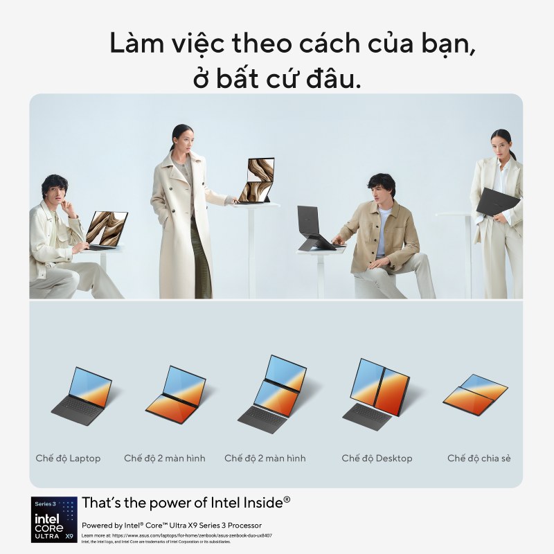 ASUS Zenbook DUO UX8407AA-SN138WS gi&uacute;p bạn tự do l&agrave;m việc, th&iacute;ch nghi với mọi mục đ&iacute;ch sử dụng