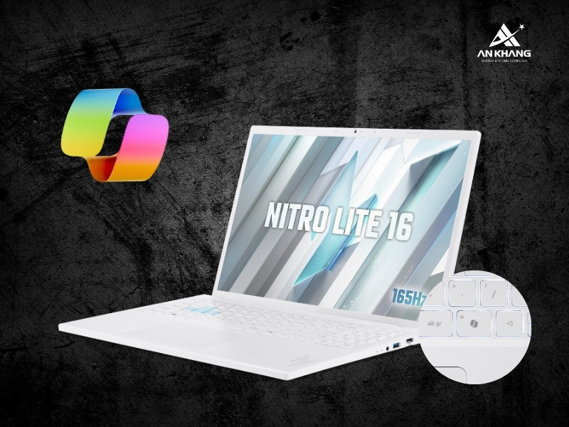 Acer Gaming Nitro Lite 16 NL16-71G-56WQ NH.D59SV.001 có phím Copilot ngay trên bàn phím