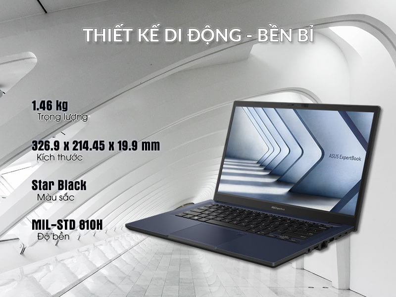 Laptop Asus ExpertBook B1 B1402CVA-NK0062W - Thiết kế