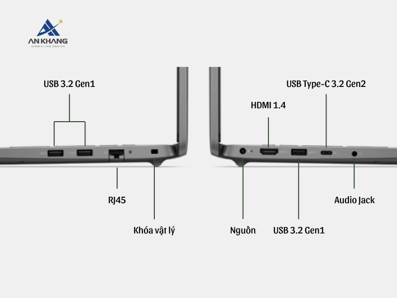 Laptop Dell Latitude 3540 71058804 trang bị đầy đủ cổng kết nối cần thiết