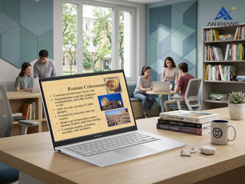 Laptop ASUS Vivobook 14 X1404VA-EB609W hiển thị rõ nét cho học tập, công việc văn phòng