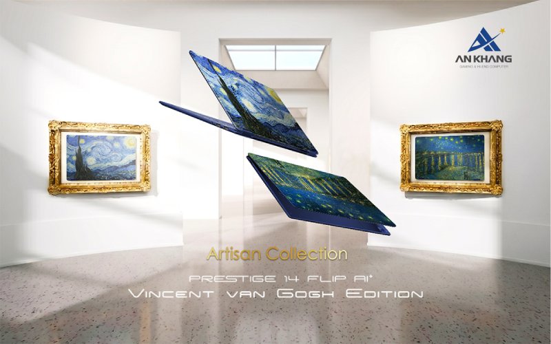 Prestige 14 Flip AI+ Van Gogh Edition lấy cảm hứng từ 2 tác phẩm kinh điển của của danh hoạ Vincent van Gogh