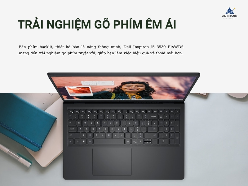 Dell Inspiron 15 3530 P16WD2 cho trải nghiệm gõ phím êm ái