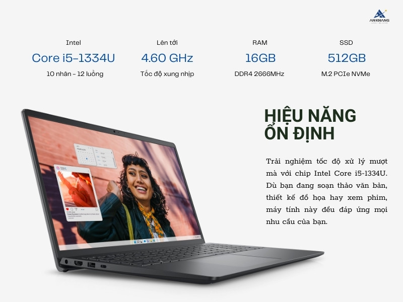 Dell Inspiron 15 3530 P16WD2 cho khả năng đa nhiệm mượt mà