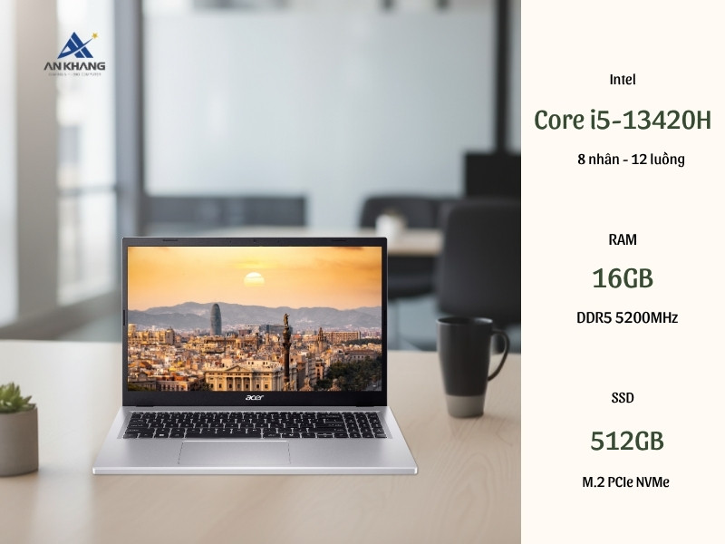 Laptop Acer Aspire Go 15 AG15-71P-58X1 NX.J4GSV.001 xử lý đa nhiệm mượt mà