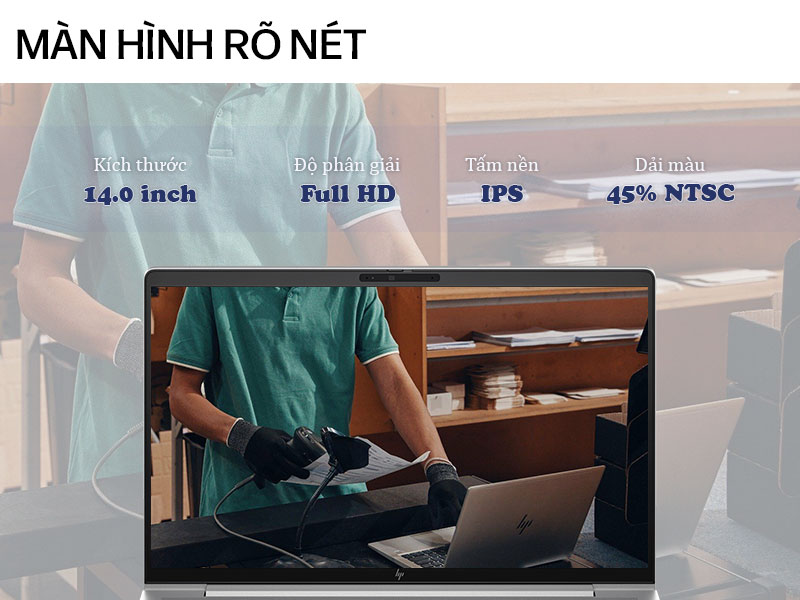 Trải nghiệm màn hình rõ nét đáp ứng các nhu cầu hàng ngày của HP EliteBook 640 G10