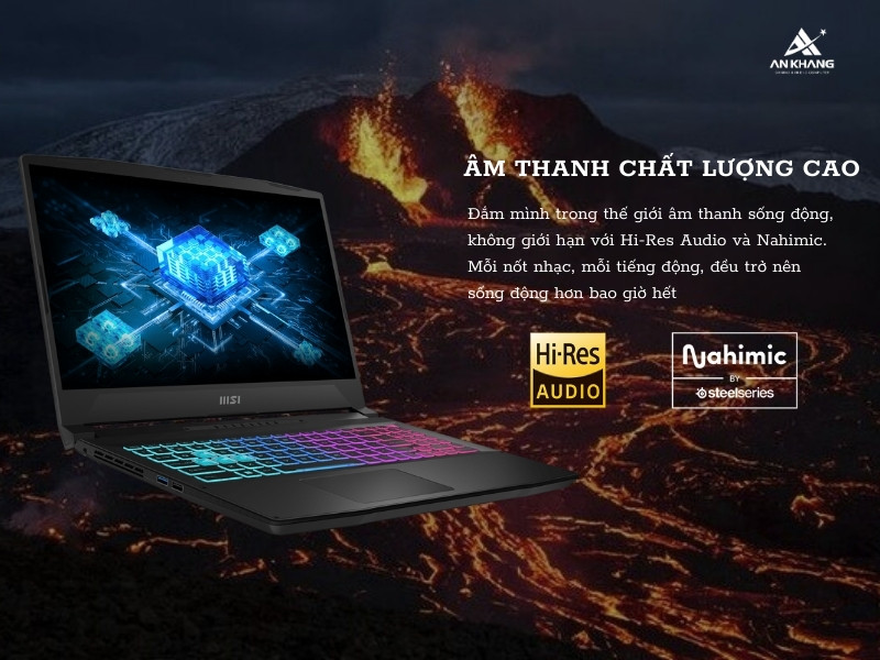 Laptop MSI Katana 15 B13UDXK 2270V trang bị công nghệ Nahimic Audio và Hi-Resolution Audio