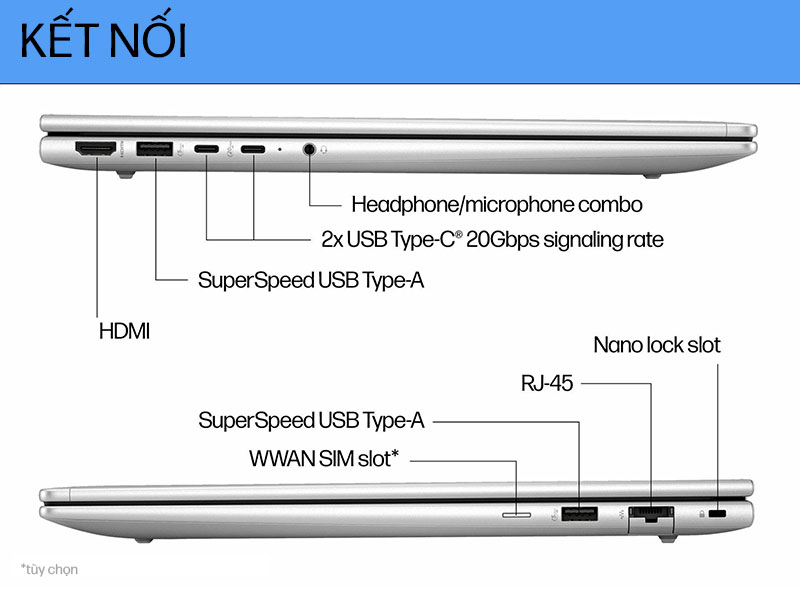 Laptop HP Probook 460 G11 A74MQPT - kết nối