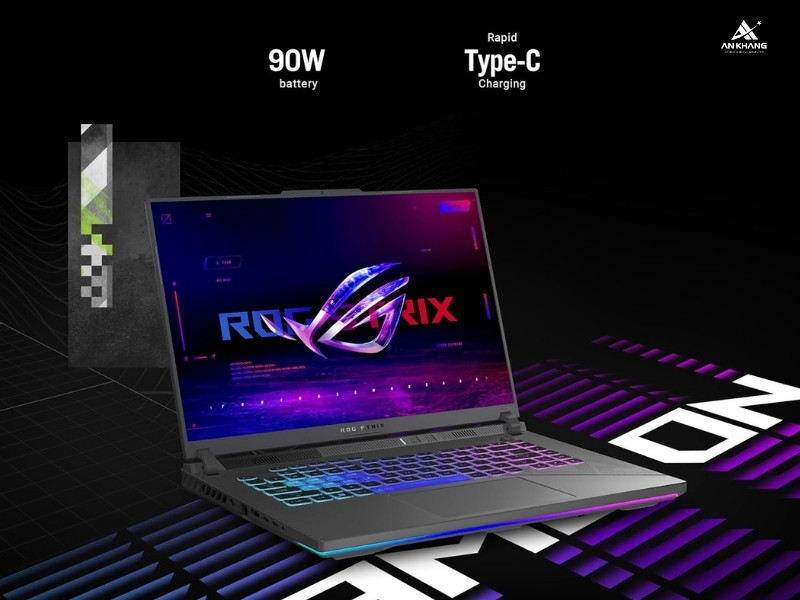 Asus ROG Strix G16 G614JU-N4132W được trang bị pin trâu bền bỉ