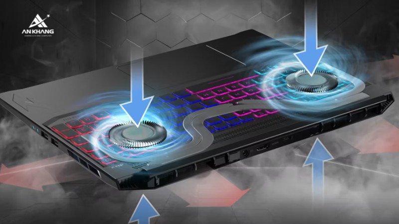 Laptop Acer Gaming Nitro V 16S AI ProPanel ANV16S-71-75LR NH.QXCSV.002 trang bị hệ thống tản nhiệt ti&ecirc;n tiến hiệu quả