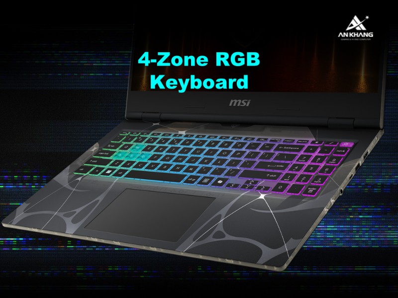 Laptop gaming MSI Cyborg 15 B13WEKG-676VN với b&agrave;n ph&iacute;m RGB 4 v&ugrave;ng rực rỡ