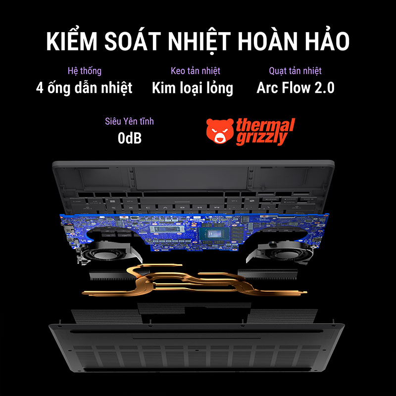 ROG Zephyrus G14 GA403WW-QS136WS với hệ thống tản nhiệt thông minh ROG Intelligent Cooling tối ưu giúp duy trì hiệu năng ổn định