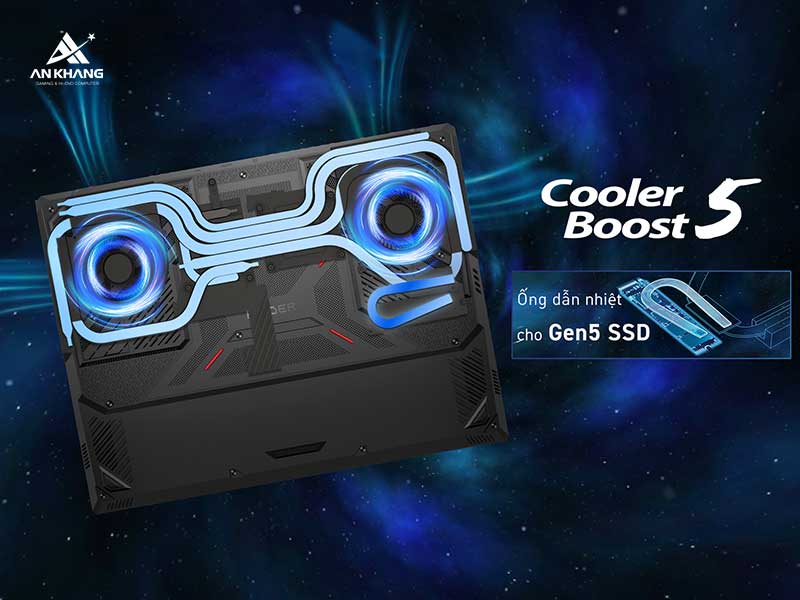 MSI Raider 18 HX AI A2XWIG 033VN với tản nhiệt Cooler Boost 5 tiên tiến