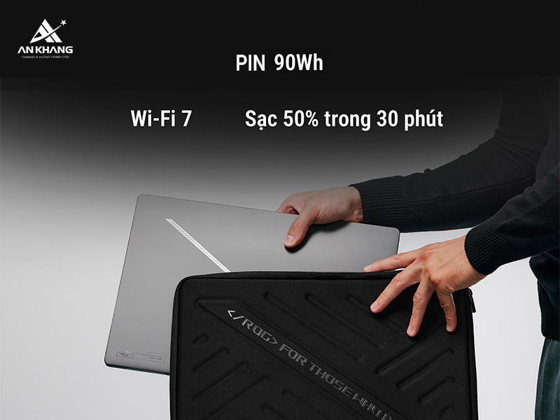 Laptop ASUS ROG Zephyrus G16 GU605CR-QR107W tối ưu trải nghiệm sử dụng l&acirc;u d&agrave;i với vi&ecirc;n pin 90Wh bền bỉ