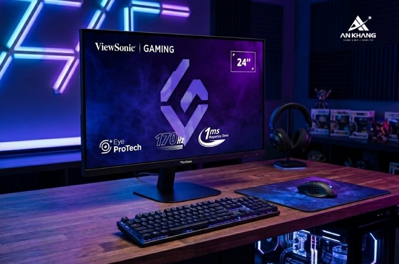 Màn hình gaming ViewSonic VX2457A-HD-PRO thiết kế gọn nhẹ, dễ dàng setup
