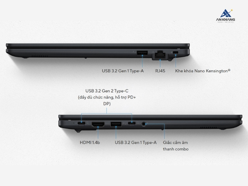 ASUS ExpertBook B1 B1403CTA-S60046W trang bị đầy đủ cổng kết nối