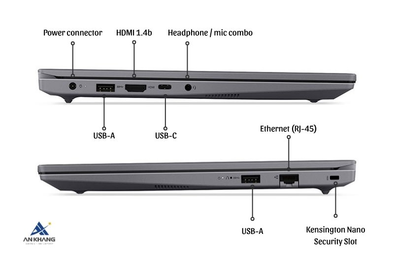 Laptop Lenovo V14 G5 IRL 83HD0039VA kết nối to&agrave;n diện, dễ d&agrave;ng tương th&iacute;ch