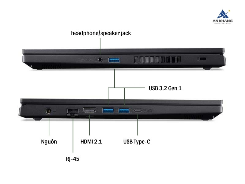 Acer Gaming Nitro V 15 ProPanel ANV15-41-R9M1 NH.QPFSV.004 trang bị kết nối đa dạng