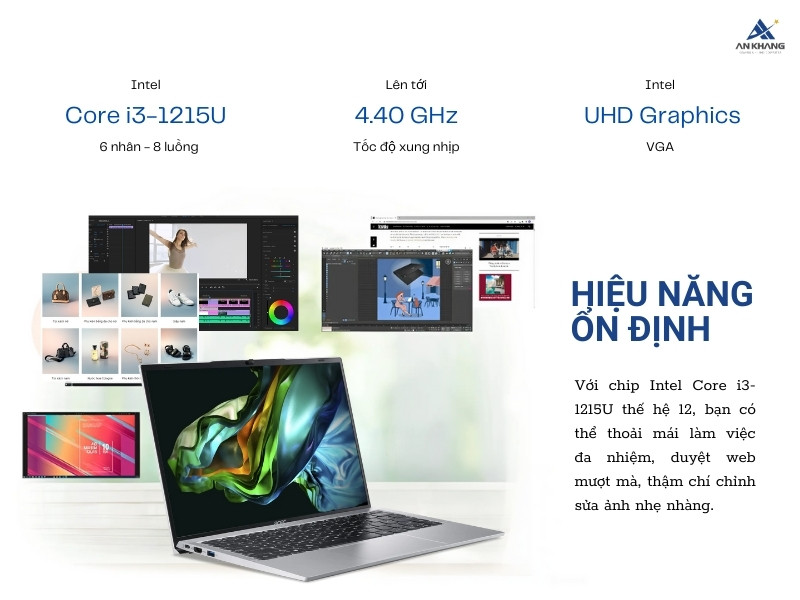 Tận hưởng hiệu năng xử lý ổn định với Laptop Acer Aspire Lite AL14-51M-36MH NX.KTVSV.001