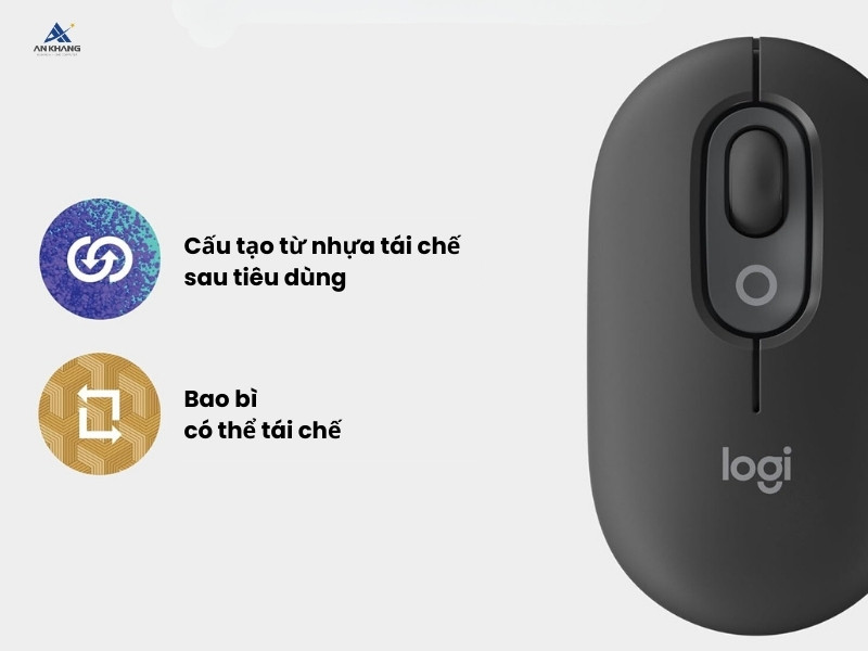 Logitech POP Emoji Bluetooth màu đen than chì (910-007401) bền vững và thân thiện với môi trường