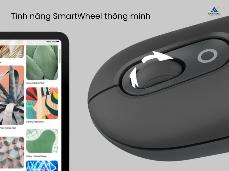 Logitech POP Emoji Bluetooth màu đen than chì (910-007401) trang bị tính năng SmartWheel