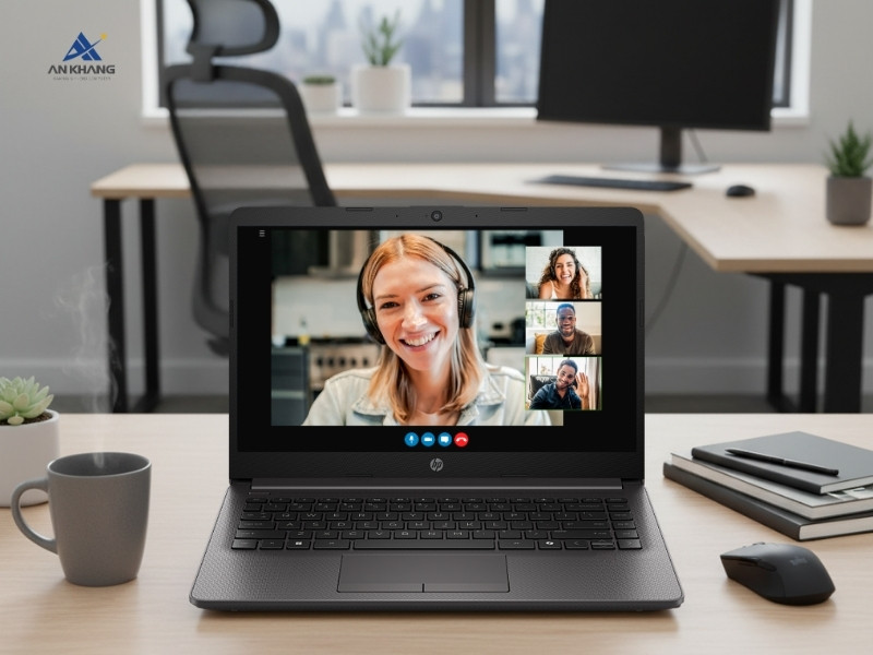 Laptop HP 240R G9 AX3C6AT tối ưu trải nghiệm giao tiếp trực tuyến
