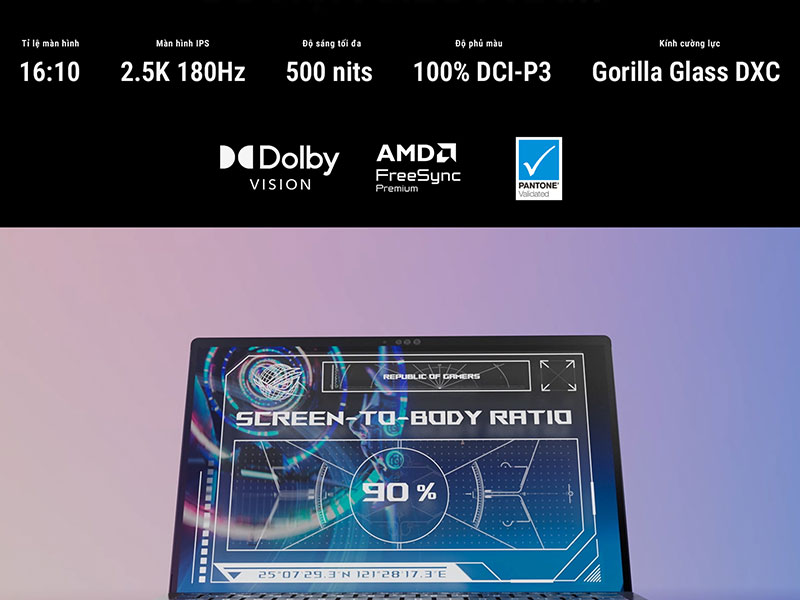 Màn hình gaming tuyệt đẹp của ROG Flow Z13 GZ302EA-RU145WS