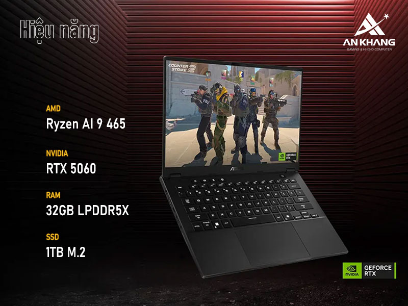 Laptop ASUS TUF Gaming A14 FA401GM-RG013W mang đến hiệu năng mạnh mẽ với sức mạnh AI thế hệ mới