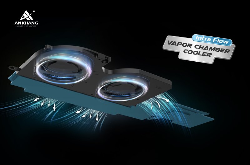Laptop MSI Prestige 16 AI+ C3MG-024VN trang bị hệ thống tản nhiệt buồng hơi Vapor Chamber hiện đại