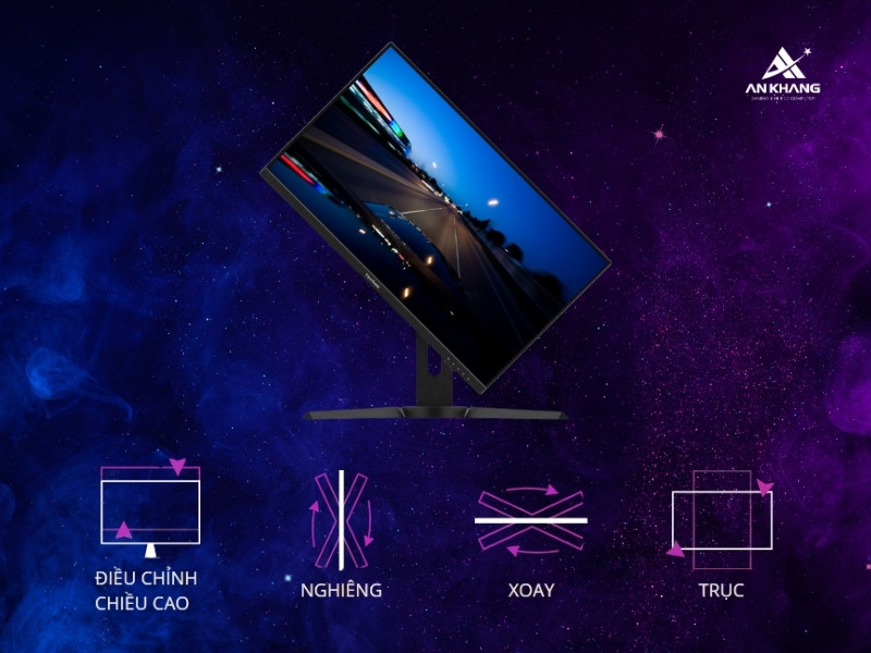 Màn hình ViewSonic XG2709A với thiết kế công thái học điều chỉnh linh hoạt