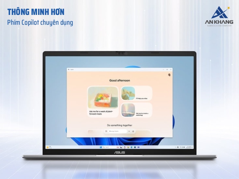 Laptop ASUS Vivobook S14 S3407VA-LY256W tích hợp phím Copilot chuyên dụng