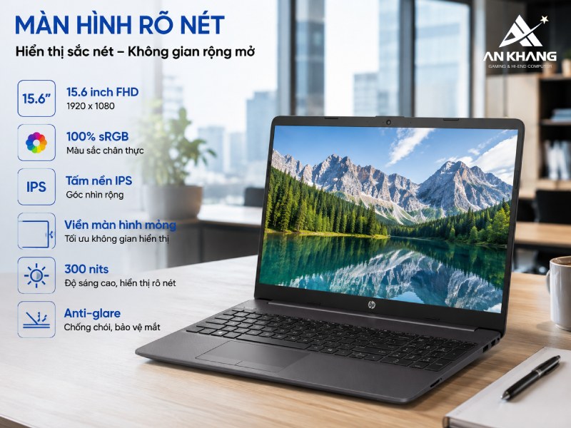 HP 250R G9 C40LJAT với không gian hiển thị rộng rãi, màu sắc đẹp