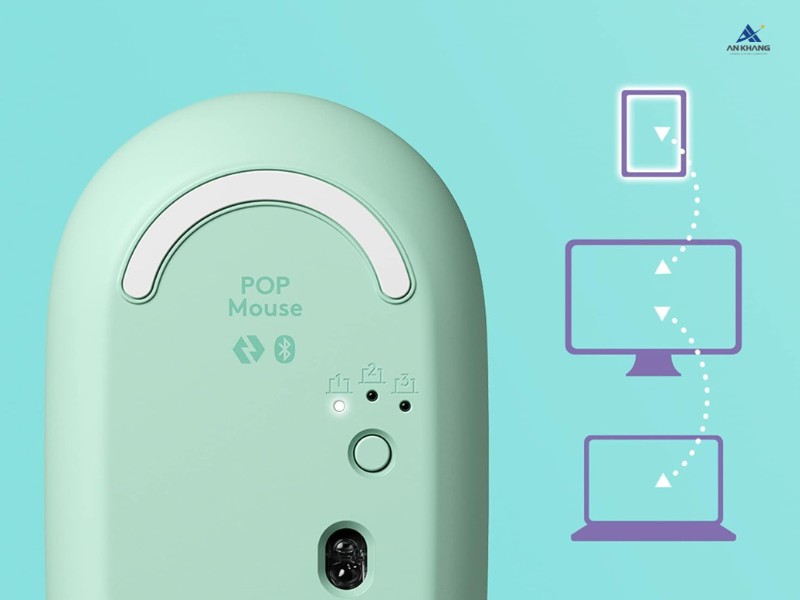 Chuột Emoji Logitech POP Mouse Bluetooth màu Tím (Daydream Mint) kết nối lên tới 3 thiết bị