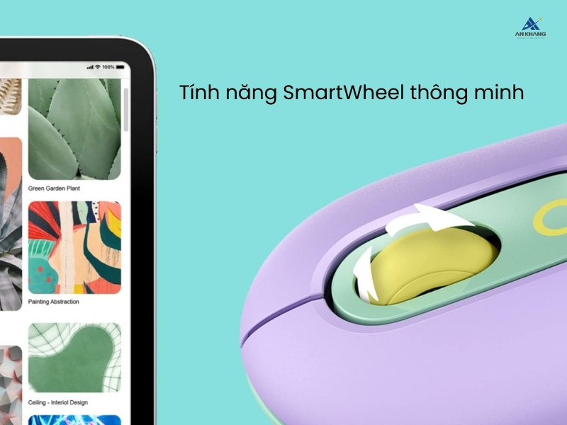 Chuột Emoji Logitech POP Mouse Bluetooth màu Tím (Daydream Mint) với chế độ cuộn linh hoạt