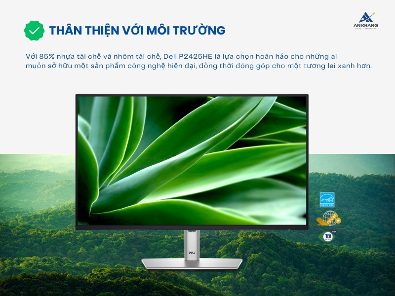 Màn hình LCD Dell P2425HE bền vững và thân thiện với môi trường