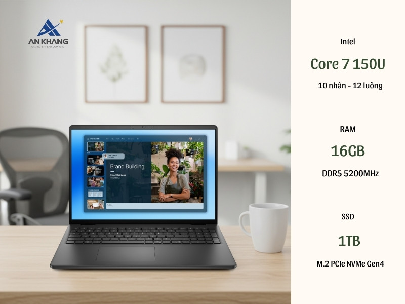 Laptop Dell 16 DC16250 DC16250-C7U161W11BLU hiệu năng ổn định cho mọi tác vụ