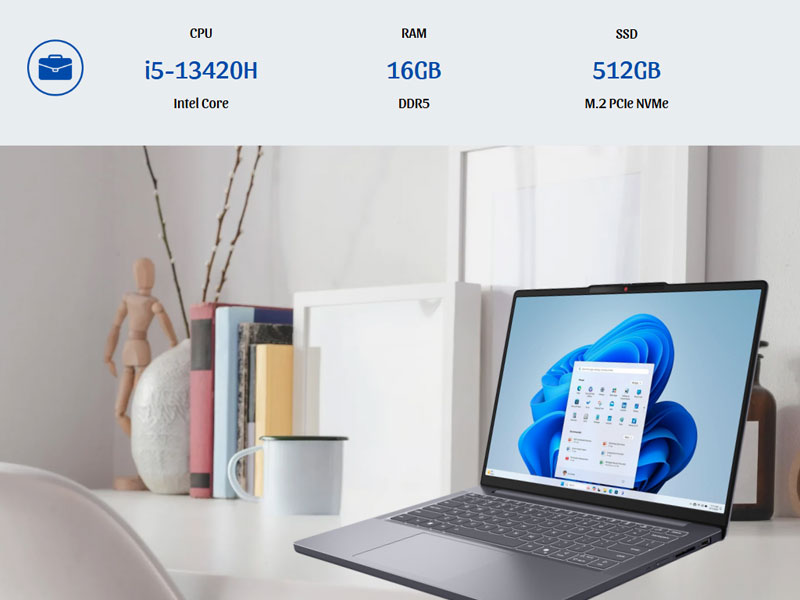 Laptop Lenovo IdeaPad Slim 3 14IRH10 83K00008VN mang hiệu năng mạnh mẽ, sẵn sàng cho mọi tác vụ