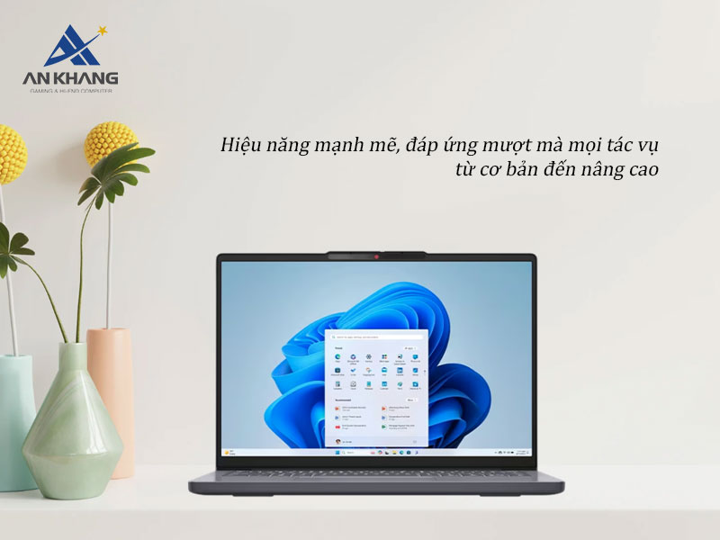 Hiệu năng mạnh mẽ gi&uacute;p xử l&yacute; đa t&aacute;c vụ nhanh v&agrave; ổn định của laptop Lenovo IdeaPad Slim 3 14IRH10 83K00009VN