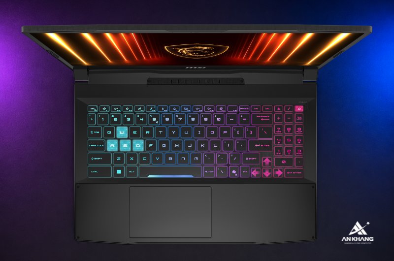 Laptop MSI Katana 15 HX B14WEK-286VN nổi bật với bàn phím RGB rực rỡ