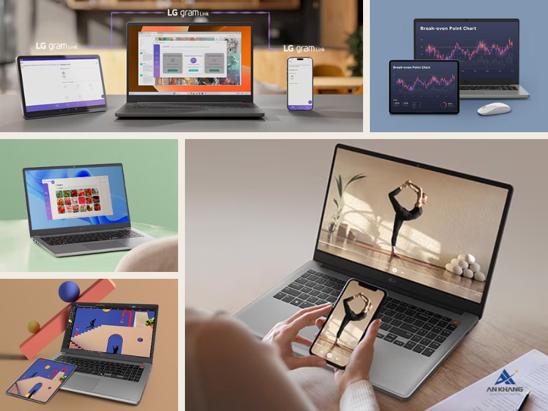 Laptop LG gram Book 15U50T-G.AV56A5 kết nối thông minh đa thiết bị