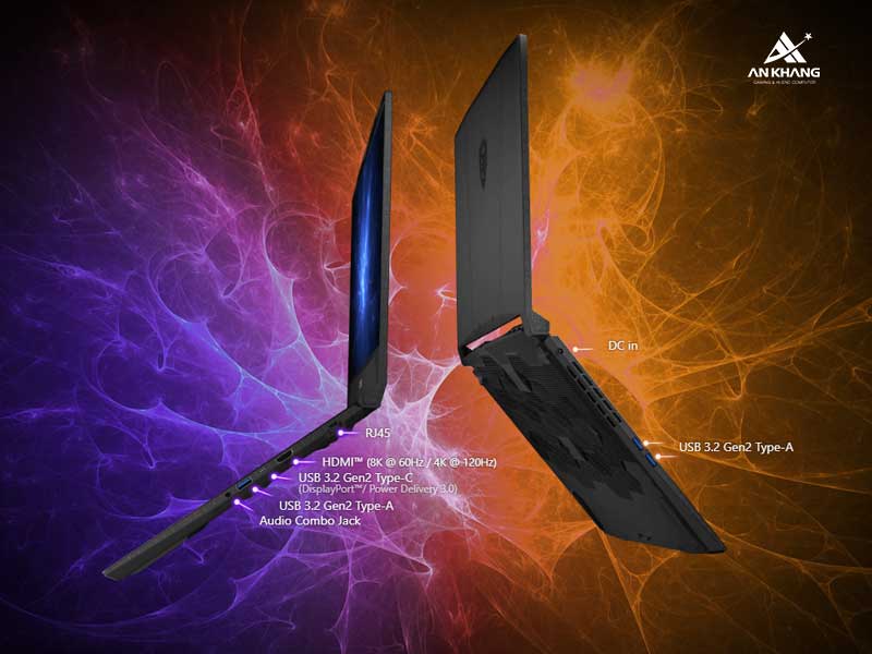 MSI Katana 15 HX B14WEK-027VN trang bị kết nối đầy đủ và hiện đại