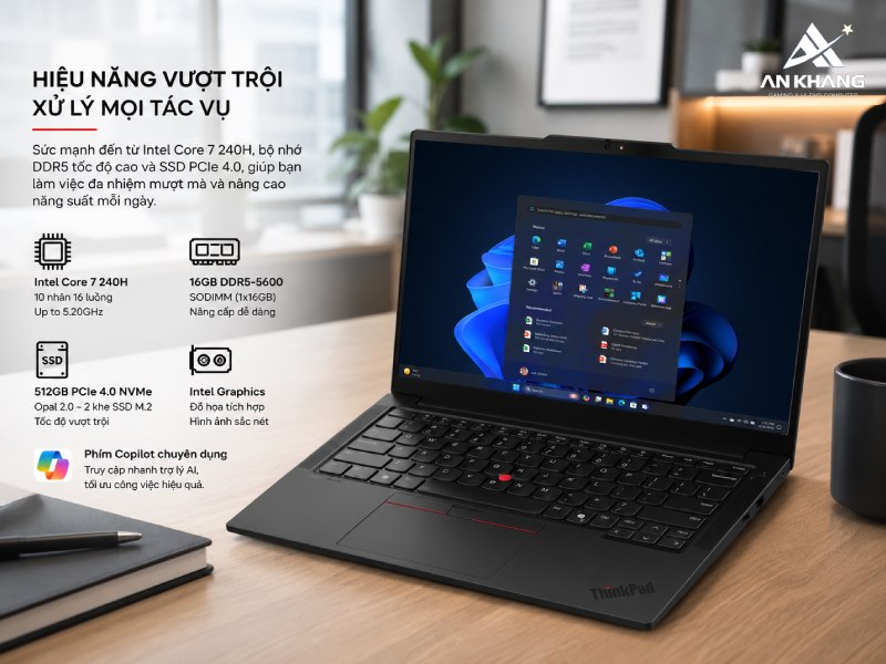 Laptop Lenovo ThinkPad E14 Gen 7 21T90025VN với hiệu năng Intel Core 7 mạnh mẽ cho khối lượng công việc lớn